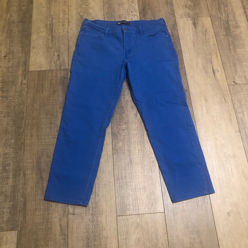 Levi Womens Jeans 12  skinny ankle mid rise bright blue denim pants